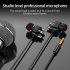 A6 In ear Earphones Dual motion Coil Dual speaker Smart Phone Headset Wire controlled Tuning Gaming Headset Black