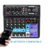 A6 Portable Sound Mixing Console DJ Sound Controller Mini Portable Mixing Console Audio Mixer EU Plug