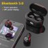 A6 TWS Bluetooth Headset 5 0 Mini Wireless HiFi Stereo Earphones with Digital Charge Box black