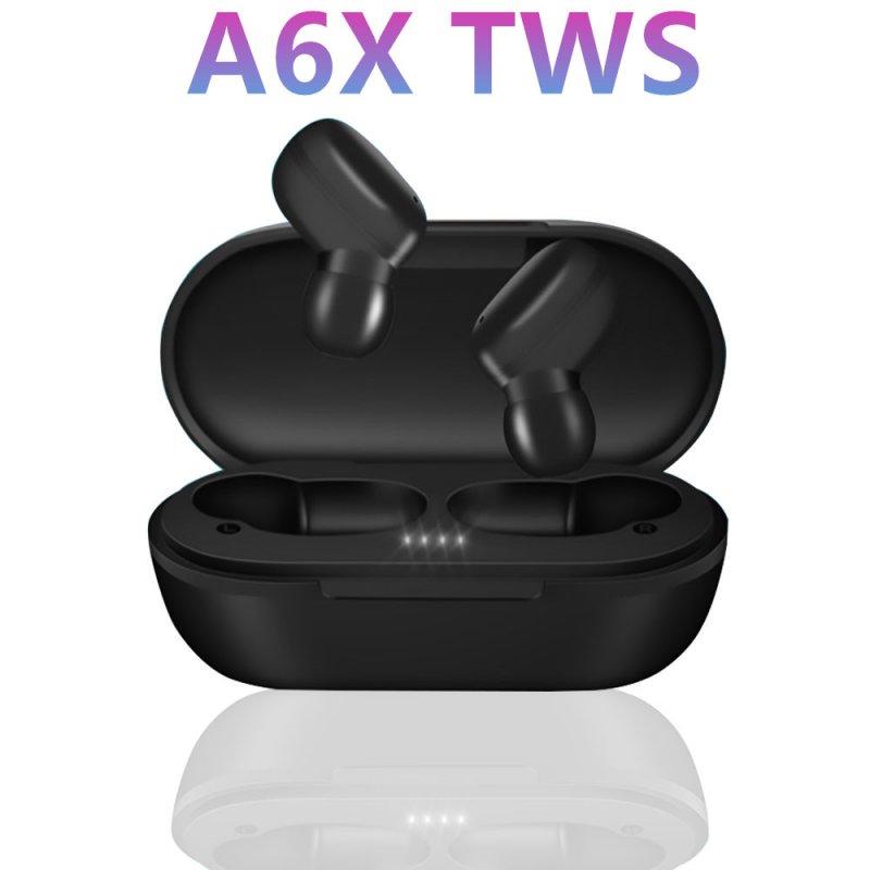 A6x Wireless  Bluetooth  Headset Bluetooth 5.0 Ergonomic Design Earphones Black