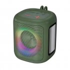 A80 Portable Bluetooth Speaker Rgb Light Subwoofer Outdoor Wireless Small Audio ArmyGreen