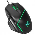A876 Wired Gaming Mouse 6400 DPI Adjustable Gaming Mice With Colorful Backlit For Computers PC Laptops A876 Black
