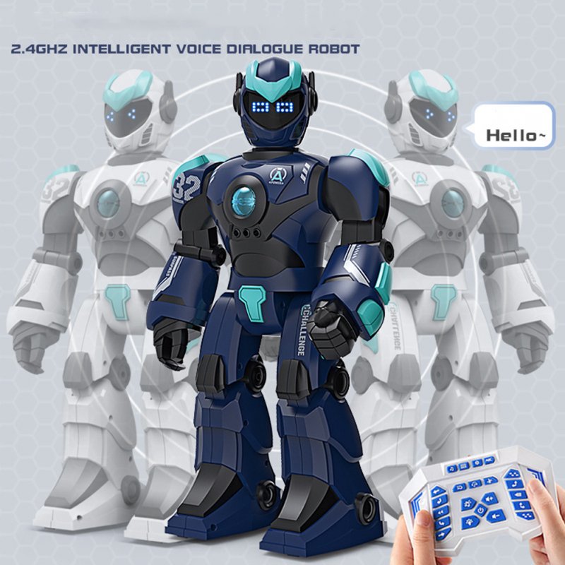 BG1532 Remote Control Robot Rechargeable Smart Voice Gesture Induction Model Toy Royal Blue