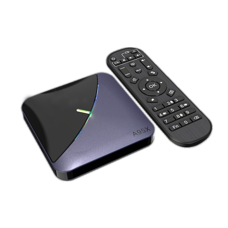 A95X F3 TV Box Android 9.0 Network 4GB 32GB  64GB Amlogic S905x3 8K 60FPS Blue + black_4GB + 32GB with T1 voice remote control