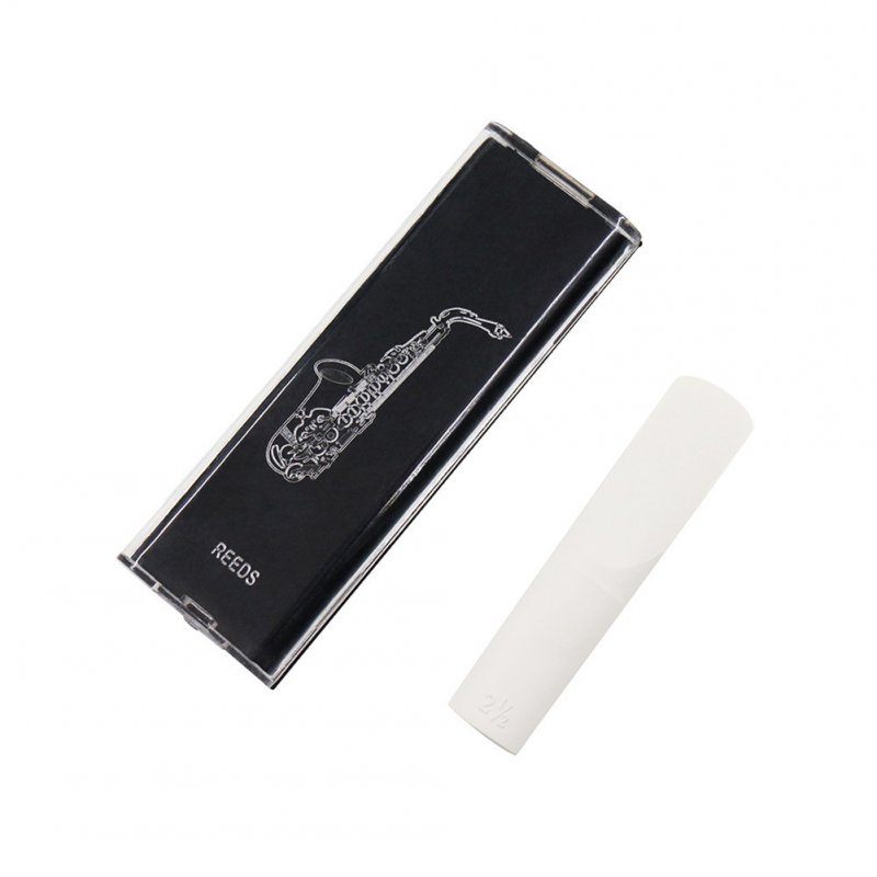 ABS Alto Saxophone Resin Reed +ABS Reed Box Woodwind Instruments for Long-time Exercise Beginners white