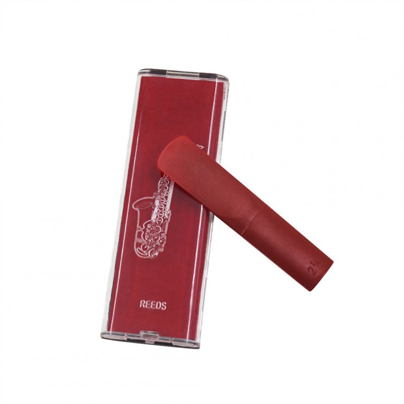 ABS Alto Saxophone Resin Reed +ABS Reed Box Woodwind Instruments for Long-time Exercise Beginners Jujube red