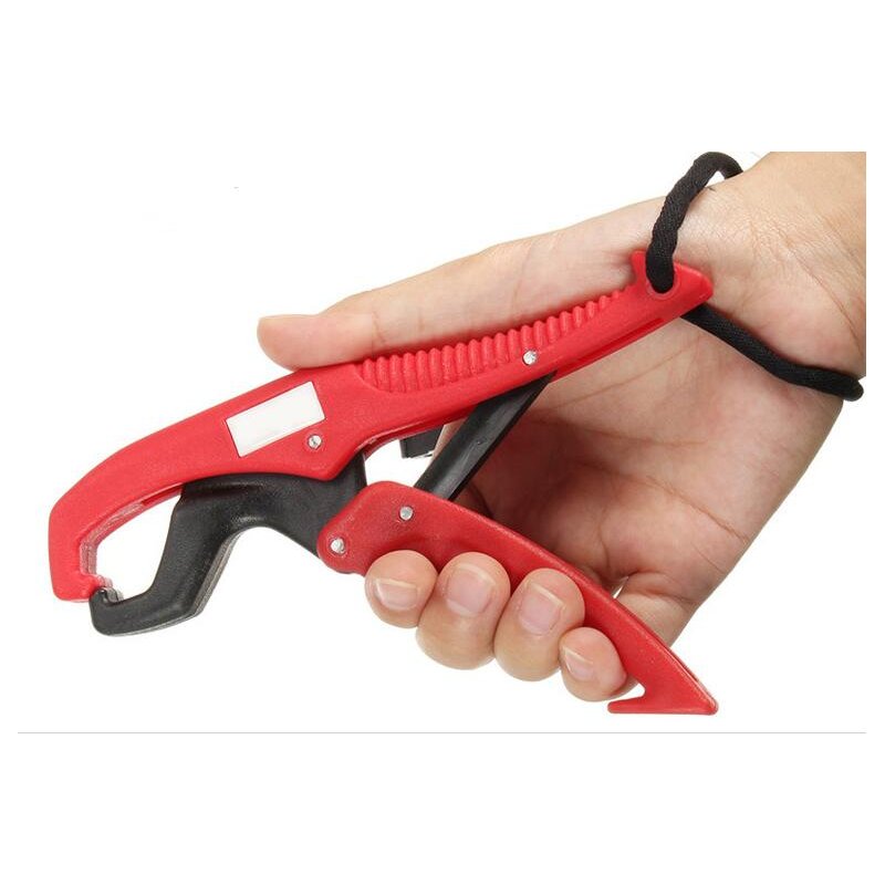 ABS Plastic Fish Grip Controller Clamp with Anti-lost Rope Fishing Lip Gripper Fishing Tools Accessories  red_16cm