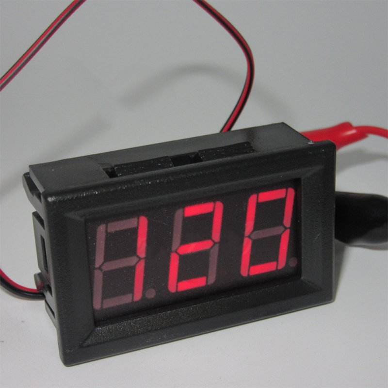AC 220V 2-wire Voltage Meter Head LED Digital Voltmeter with Reverse Polarity Protection Red light