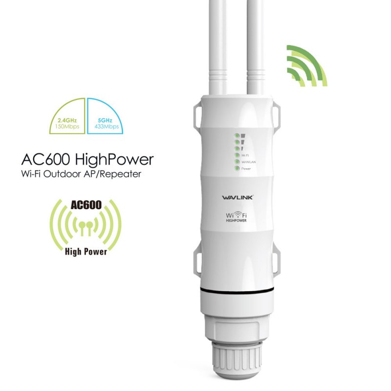 AC600 Outdoor Wifi AP/ Repeater / WISP High Power 2.4GHz/5Ghz Wifi Router with Dual Antenna UK plug