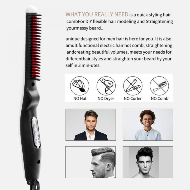 Styling Comb Beard Straightener Hair Electric Hot Comb Straightening Curling Brush 