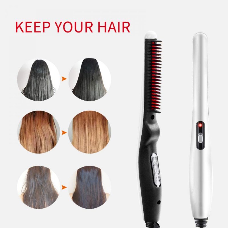 Styling Comb Beard Straightener Hair Electric Hot Comb Straightening Curling Brush 