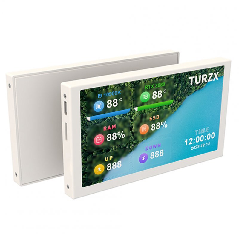 AIDA64 5 Inch Screen 800x480 Portable Monitor Second Screen LCD Display 1080P HD Display Screen For Laptop Computer White