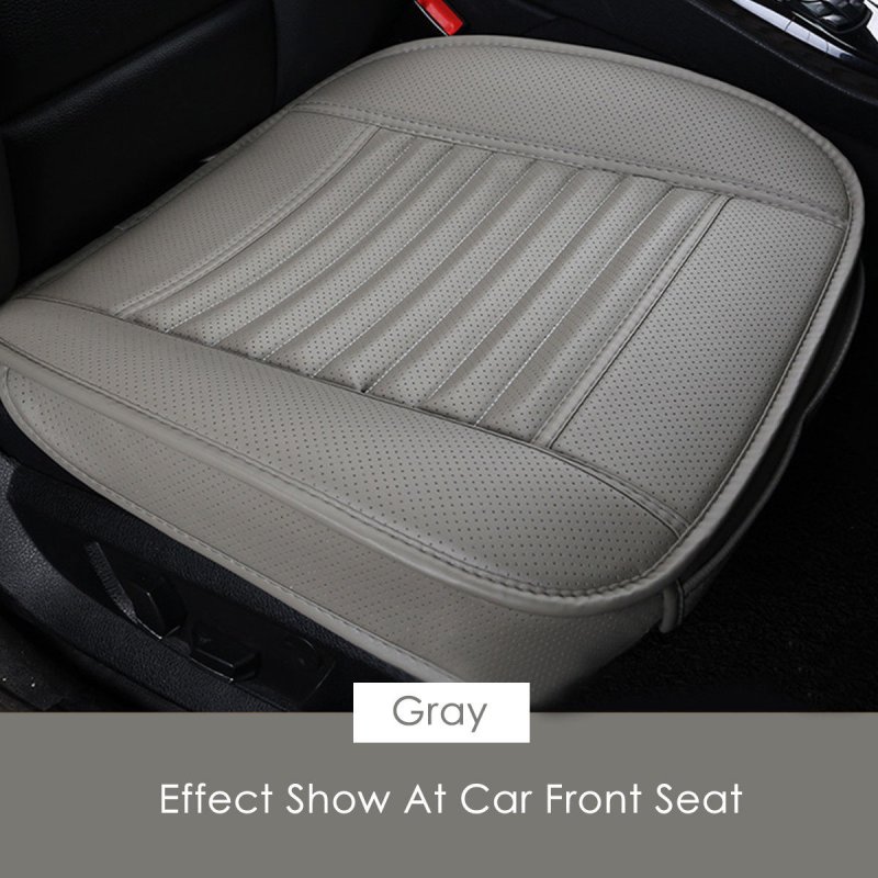 Car Front Seat Cover PU Non-slip Car Seat Cushion Cover for Four Seasons black