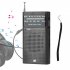 AM FM Radio Battery Operated Portable Pocket Radio Telescopic Antenna Radios Player For Senior Home Walking White