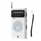 AM FM Radio Battery Operated Portable Pocket Radio Telescopic Antenna Radios Player For Senior Home Walking White