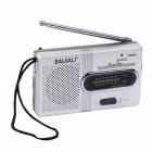 AM FM Radio Battery Operated Portable Pocket Radio Longest Lasting Best Reception Multi-function Speaker 2 Band Radio With Telescopic Antenna For Senior Home silver