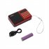 AM FM Radio Portable Radio With Telescopic Antenna Radio Rechargeable Speaker TF Card USB Player For Senior Hiking Walking red
