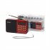 AM FM Radio Portable Radio With Telescopic Antenna Radio Rechargeable Speaker TF Card USB Player For Senior Hiking Walking red