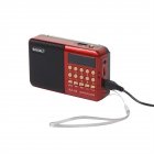 AM FM Radio Portable Radio With Telescopic Antenna Radio Rechargeable Speaker TF Card USB Player For Senior Hiking Walking red