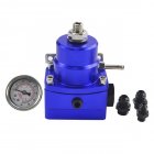 AN8 High Pressure Fuel Regulator W   Boost 8AN 8 8 6 EFI with Reinforcement blue