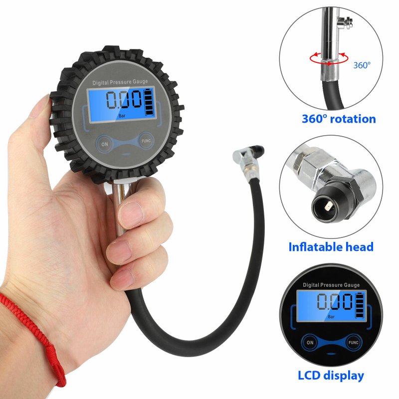 Car Digital Tire Pressure Gauge With Backlit Lcd Accurate Readings For Fast Connection Pressure Measurement 