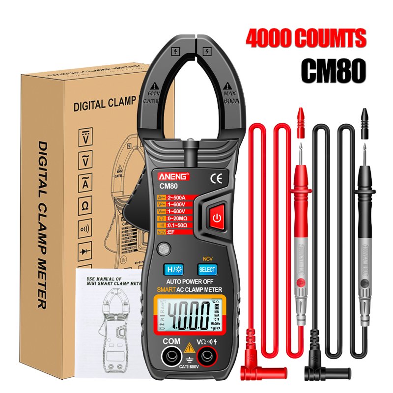 ANENG CM80 Digital Clamp Meter 4000 Counts AC/DC Voltage AC Current NCV