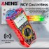 ANENG Sz19 Digital Multimeter 6000 Counts Tester Manual Range False Detection Reminder with Ncv Sound Light Alarm Black