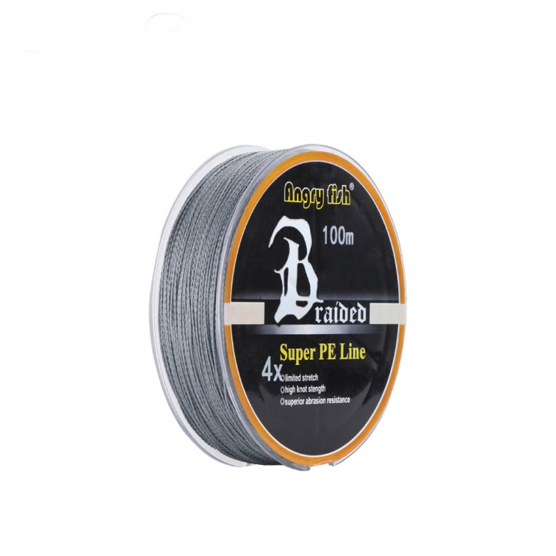 ANGRYFISH Diominate PE Line 4 Strands Braided 100m/109yds Super Strong Fishing Line 10LB-80LB Gray 2.5#: 0.26mm/30LB