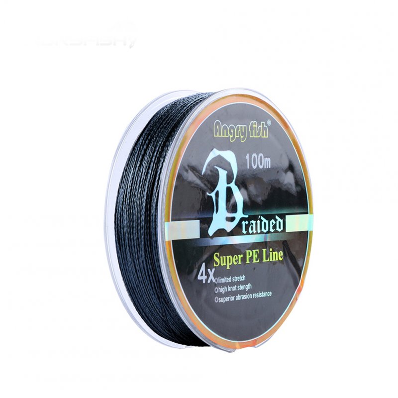 ANGRYFISH Diominate PE Line 4 Strands Braided 100m/109yds Super Strong Fishing Line 10LB-80LB Black 1.0#: 0.16mm/20LB