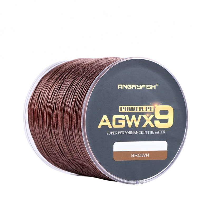 ANGRYFISH Diominate X9 PE Line 9 Strands Weaves Braided 500m/547yds Super Strong Fishing Line 15LB-100LB Brown 8.0#: 0.50mm/100LB