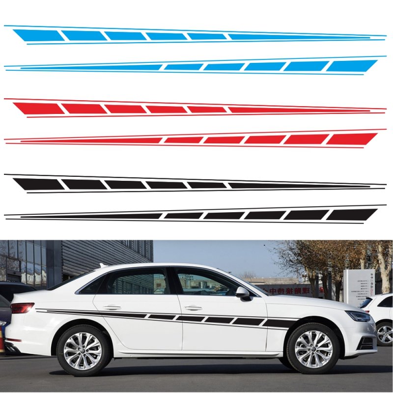 2Pcs Auto Car Side Body Long Stripe Sport Vinyl Decals Decoration Racing Sticker 