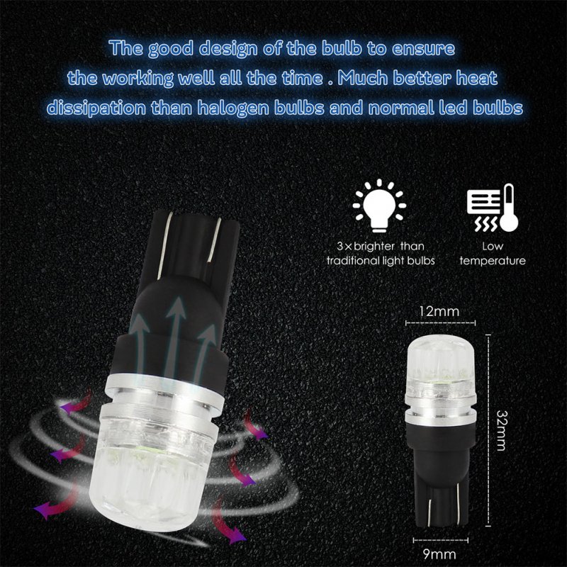10pcs/set T10 LED Light Bulbs High Power Prismatic Lens Decoding Lamp 
