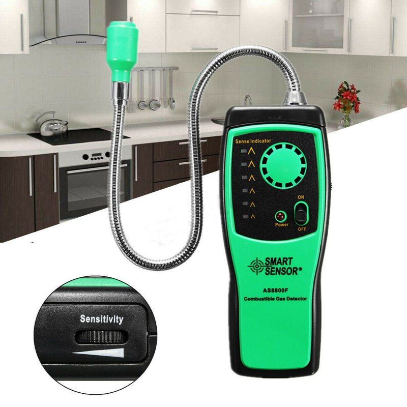 AS8800F Portable Combustible Gas Detector Methane natural Gas Leak Analyzer Tester(Without Battery) green