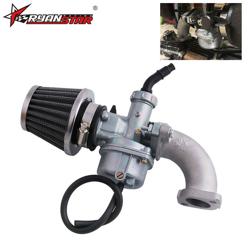 ATV Off-road Motorcycle Carburetor Air Filter+ Inlet Pipe for 110cc 125cc engine