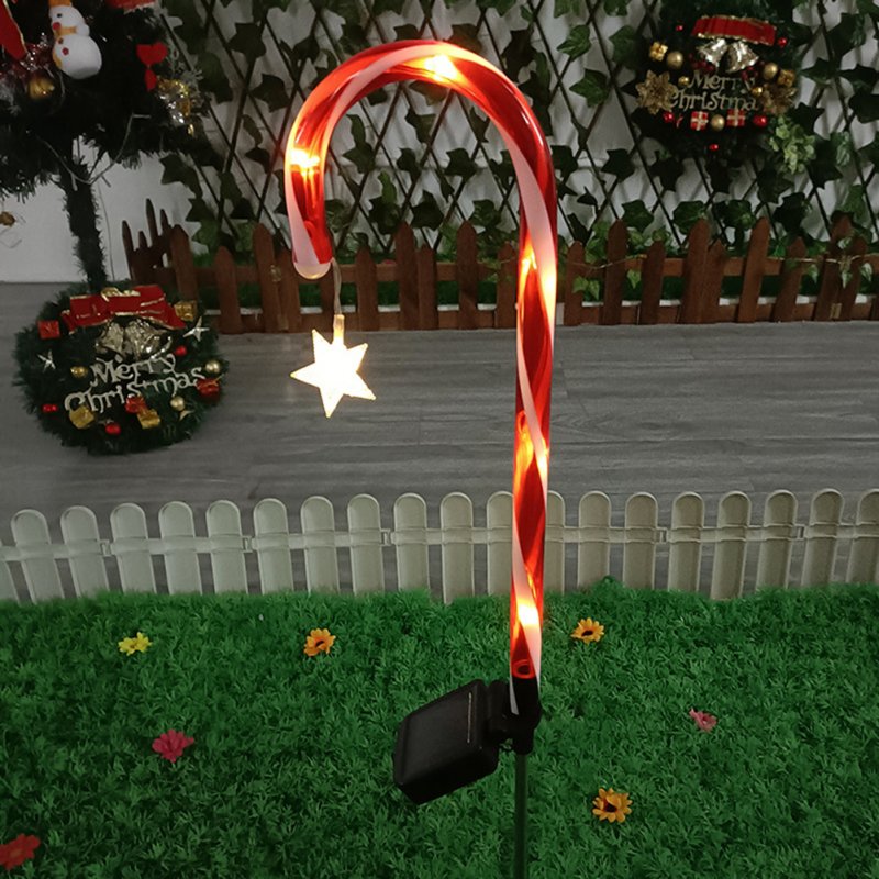 3pcs Solar Led Cane Stick Light 600mah Battery Outdoor Garden Lawn Lamp for Christmas Decoration