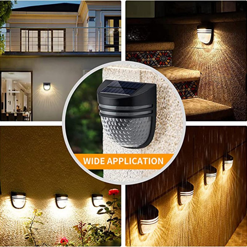 Solar Led Wall Lamp Outdoor Waterproof Fence Lights for Stair Path Backyard Corridorsn 