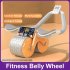 Abdominal Exercise Roller With Timer   Pad Silent Automatic Rebound Widened Wheel Base For Abdominal Core Strength Training Blue  no timing 