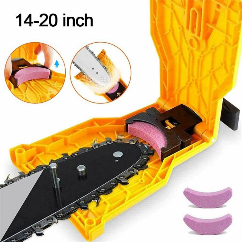 Abs Chain Saw Tooth  Sharpener Bar-mount Woodworking Sharpening  Tool Set yellow