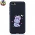 Acekool for HUAWEI Y5 2018 Cartoon Lovely Coloured Painted Soft TPU Back Cover Non slip Shockproof Full Protective Case with Lanyard black