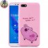 Acekool for HUAWEI Y5 2018 Cartoon Lovely Coloured Painted Soft TPU Back Cover Non slip Shockproof Full Protective Case with Lanyard Rose red