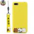 Acekool for HUAWEI Y5 2018 Cartoon Lovely Coloured Painted Soft TPU Back Cover Non slip Shockproof Full Protective Case with Lanyard yellow
