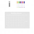 Acrylic Calendar Board Desktop Clear Memo Note Board Monthly Planning Whiteboard With Stand 6 Markers Pen