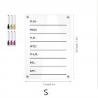 Acrylic Calendar Strong Magnetic Thick Clear Dry Erase Board Weekly Planner With 6 Colors Erasable Markers For Refrigerator Whiteboard