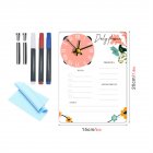 Acrylic Calendar With Wall Clock Includes 3 Erasable Markers Anti-sliding Anti-scratch Monthly Weekly Planner