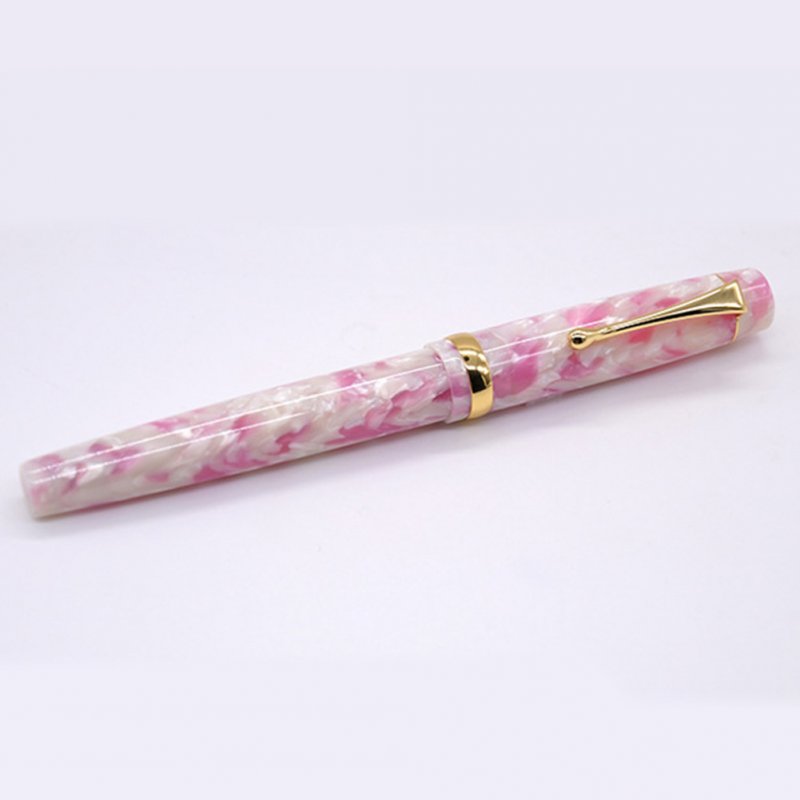 Acrylic Fountain Pen Rotating lid Calligraphy Writing Pen School Office Name Ink Pens Gift Stationery pink_Pen 0.5MM-26 tip