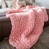 Acrylic Thick Yarn Hand Knitted Blanket Photography Props Christmas Birthday Gift Vacuum Packaging white 100   120cm