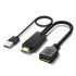 Adapter Cable HDTV To DP Female Socket 4k 30hz Compatible ForHDMI To Displayport With Power Supply Cable 0 3 Meters Converter Cable