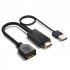Adapter Cable HDTV To DP Female Socket 4k 30hz Compatible ForHDMI To Displayport With Power Supply Cable 0 3 Meters Converter Cable