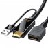 Adapter Cable HDTV To DP Female Socket 4k 30hz Compatible ForHDMI To Displayport With Power Supply Cable 0 3 Meters Converter Cable
