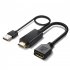 Adapter Cable HDTV To DP Female Socket 4k 30hz Compatible ForHDMI To Displayport With Power Supply Cable 0 3 Meters Converter Cable